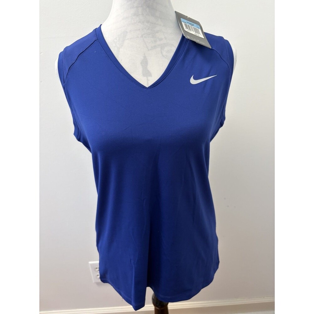 Nike Golf Dri-FIT Women's Sleeveless Polo Shirt Blue Size M NWT 725505-455